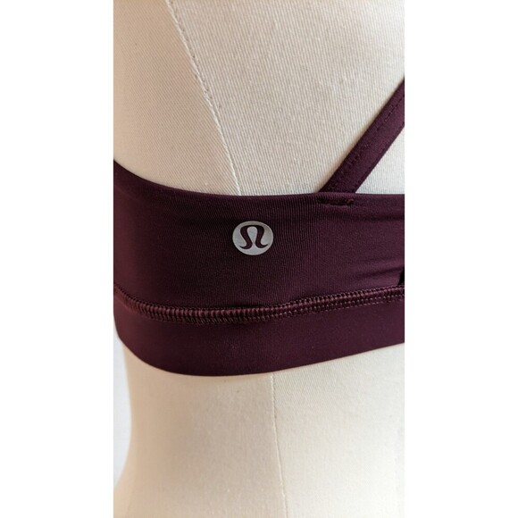 Women's Lululemon Energy Bra Flocked Dark Adobe Criss Cross Back Size 6 - Picture 7 of 9
